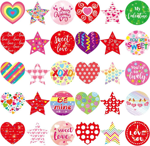 Pegatina Con Forma De Corazón De San Valentín 600 Para Niños