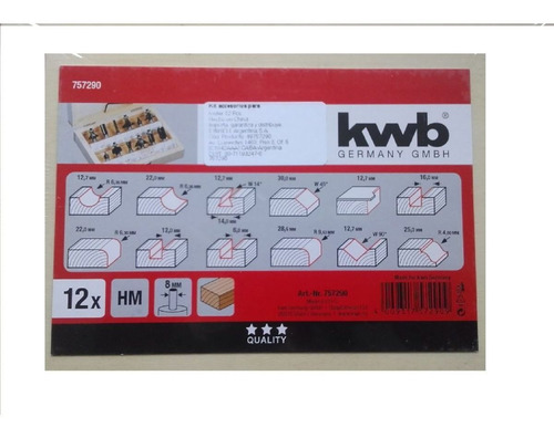 Imagen 2 de 6 de Juego De Fresas Kit Set Para Router 12 Piezas Madera Tupy