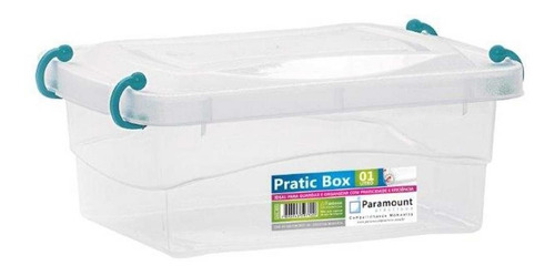 Kit 4 Caixa Plastica Multiuso Pratic Box 1l 18x13x7cm