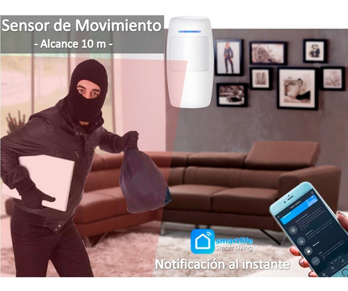 Imagen 4 de 8 de Kit 4 Alarma Casa Inalámbrica Wifi Celular App Smartlife