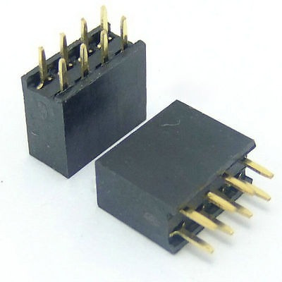 Imagen 5 de 5 de 20pcs 2 X 4 Pin 2,54 P 8 Mm Doble Fila Cabecera Recta Hembra