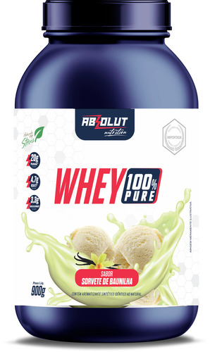 Whey 100% Pure Protein Concentrado - Absolut Nutrition 900g Sabor Baunilha