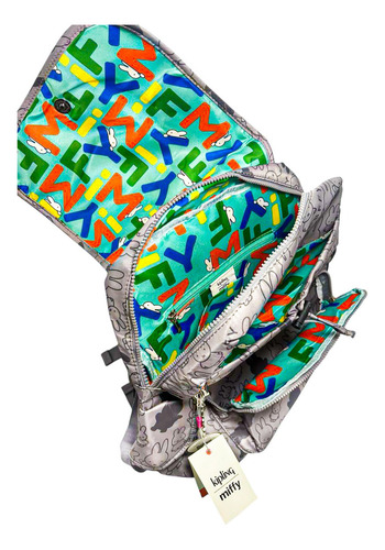 Mochila Kipling Diseño Especial Miffy Importación Americana Gris Oscuro Liso