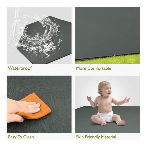 Tapete Hexagonal Autoinflable Para Corralito De Juegos Gris