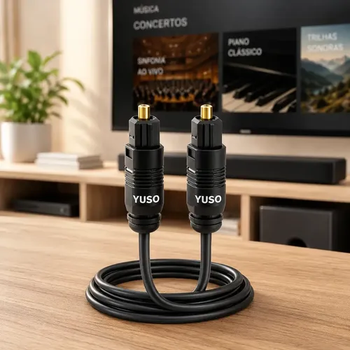 Cabo De Áudio Toslink Óptico Digital Fibra 2 Metros Home Theater casa Spdif Hifi Surround 5.1 7.1 Tv Video Game - Yuso