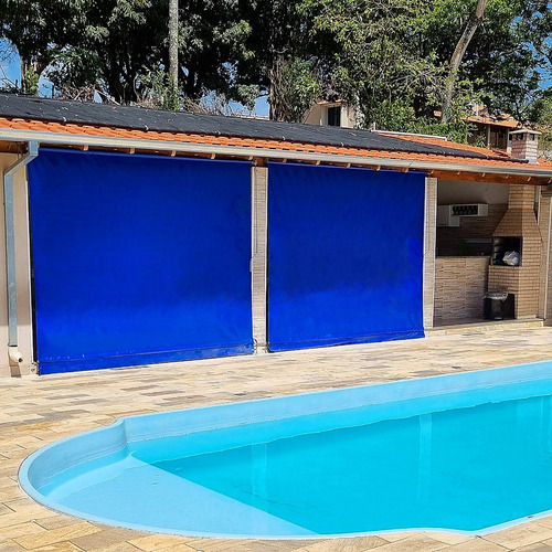 Toldo Retrátil Gd Tudo 4,00x1,50 Com Tubos Cor Azul