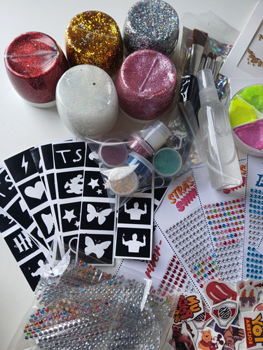 Combo Stand Completo Glitter Bar Brillos Strass Tatus