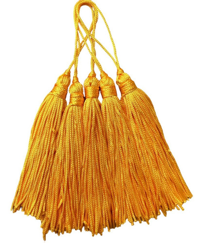 100 Franja Pingente Tassel Seda 8cm- Escolha A Cor Cor Amarelo Ouro