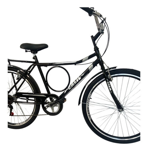 Bike Aro 26 Calil Barra Forte Marcha 6v Rolamento - Preto