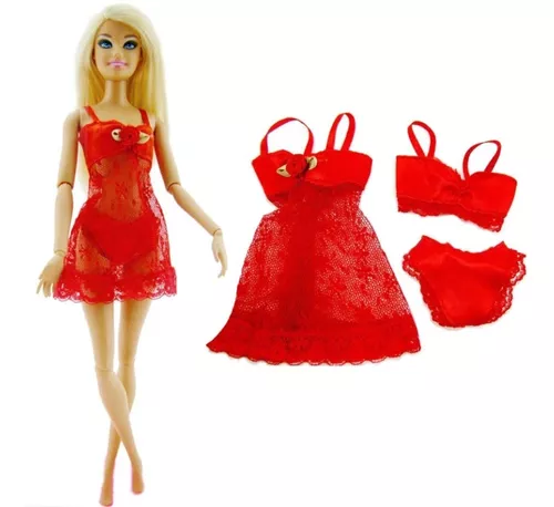 Kit De Acessórios Roupas Para Boneca Barbie e Ken - Sheilinha