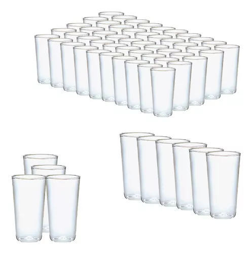 GENERICO Pack 50 Vasos Transparentes Sin Tapa desechables - 300ml