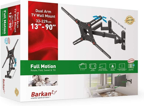 Imagen 6 de 9 de Soporte Pared Tv 13 A 90 Pulgadas - Barkan - Bm464