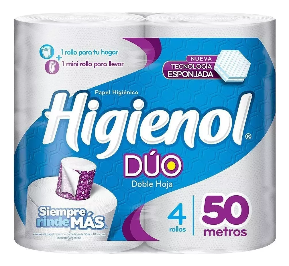 Tercera imagen para búsqueda de papel higienico higienol doble hoja