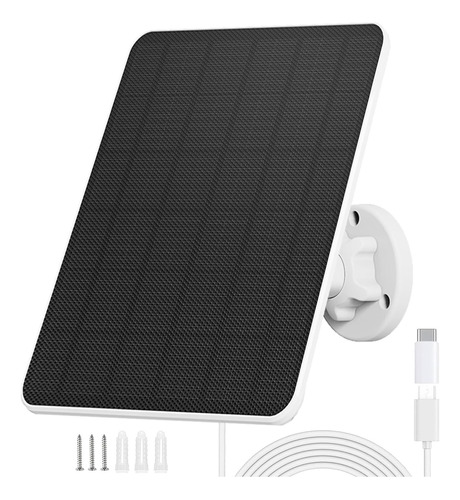 Panel Solar Para Camara Seguridad 6 W Puerto Micro Usb Usb-c