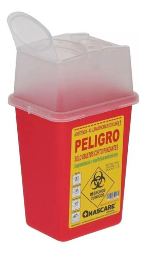 Caja De Eliminación Material Cortopunzante Roja 1 Lt