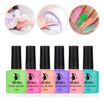 Comprar Gama De Gel Mussa Efecto Gelatina 6 Esmaltes Para Uñas Uv Color Gama Gelatina D
