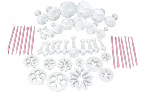 Kit De Moldes De Corte Y Herramientas Para Fondant 47 Piezas