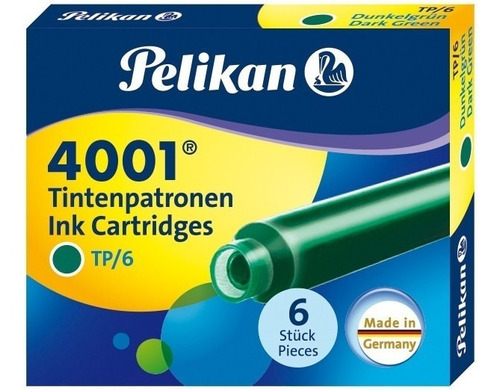 Tinta Para Pluma Fuente Pelikan 4001 - Cartridges- Verde