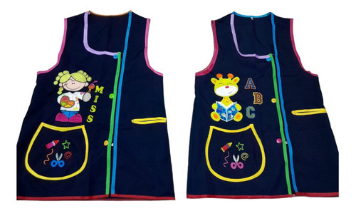 6 Mandil Escolar/ Vestido Tafetán