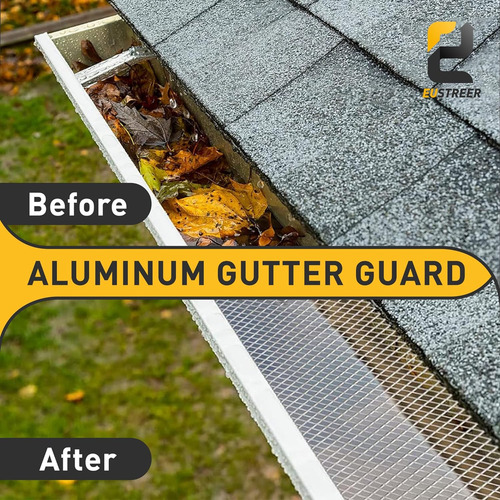 Gutter Guard - Rollo De 5 Pulgadas X 50 Pies, Filtro De Hoja