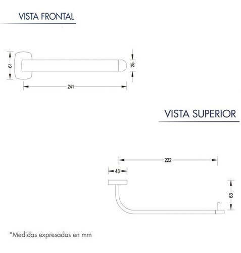Porta Toalla Prestige Cromo