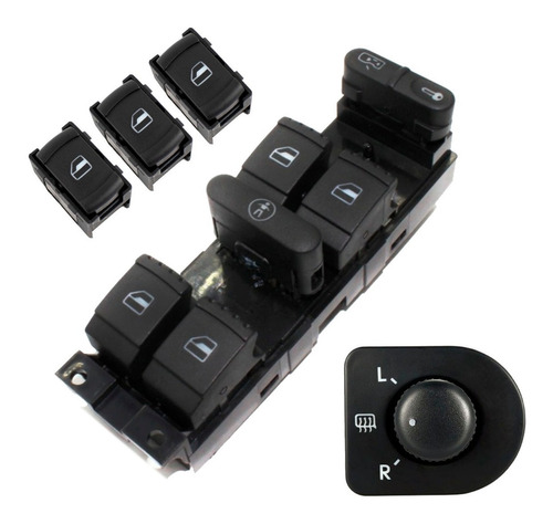 Set Switch Control Maestro Ventanas Retrovisores Jetta A4