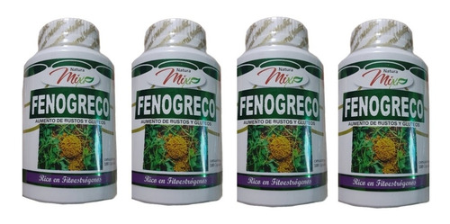  Fenogreco 500mg Aumenta Gluteos, Caderas Y Senos 4 Frascos 