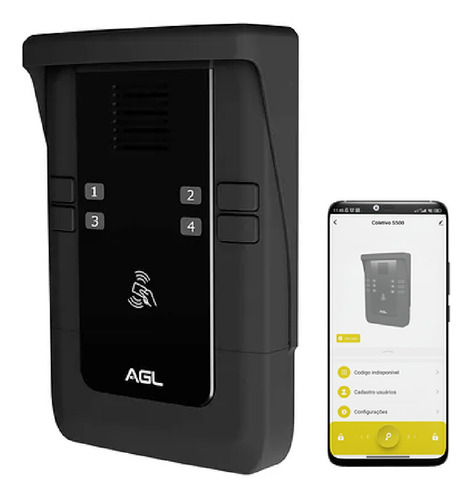 Porteiro Coletivo Agl S-500 Tag Rfid P /4 Ap Ou Casa Com App