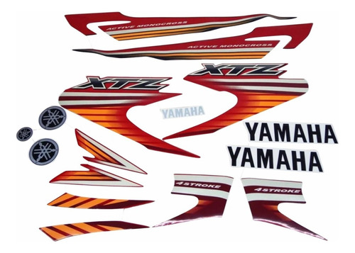 Kit Adesivos Yamaha Xtz 125 2008 Vermelha 10111