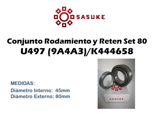 Rolinera Rodamiento Rueda Trasera U460/u497 Set 80