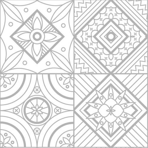 Imagem 2 de 5 de Papel De Parede Adesivo Azulejo Geométrico N06069 Rolo De 0,
