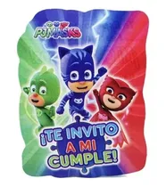Comprar Pack 10 Invitaciones Cumpleaños Pj Masks Original Cotillón