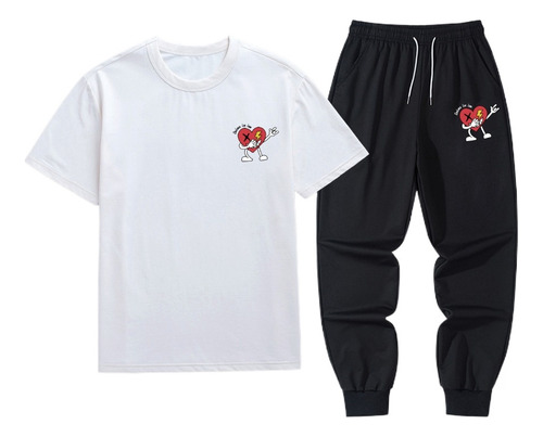 Camiseta De Verano Con Pantalones Largos Love - Conjunto Con