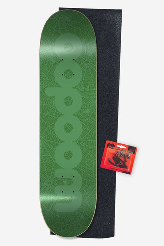 Imagen 1 de 1 de Tabla De Skate  Woodoo Combo Araña Verde + Lija + Tornillos