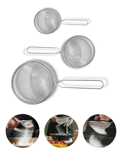 Conjunto De Peneiras Inox C/3 Unidades