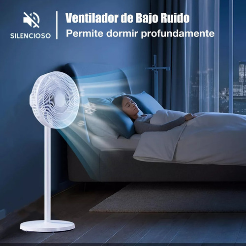 Ventilador De Piso 3 Niveles Silencioso Ventilador Para Casa Cantidad de aspas 10 Estructura Blanco Aspas Blanco Diámetro 16 " Frecuencia 50Hz / 60Hz Material de las aspas ABS