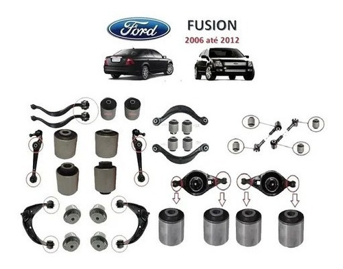 Kit 22 Buchas Suspensão Dianteira-traseira Ford Fusion 2011