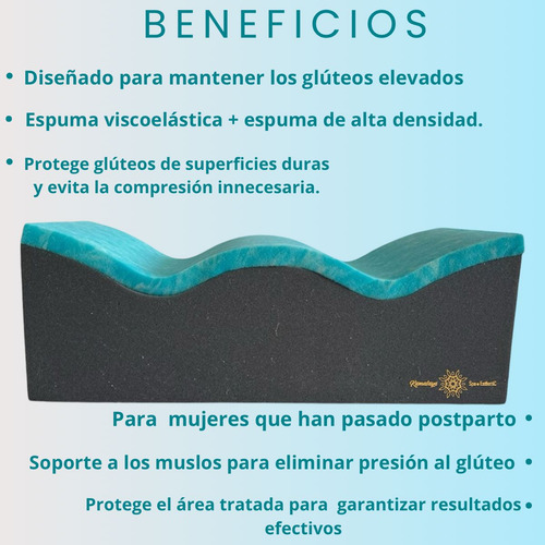 Almohada Para Recuperación De Glúteos + Memory Viscogel Foam