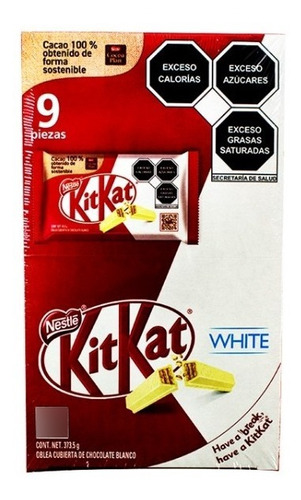 Nestlé Kit Kat White Barra De Chocolate Blanco 9pz 373.5g