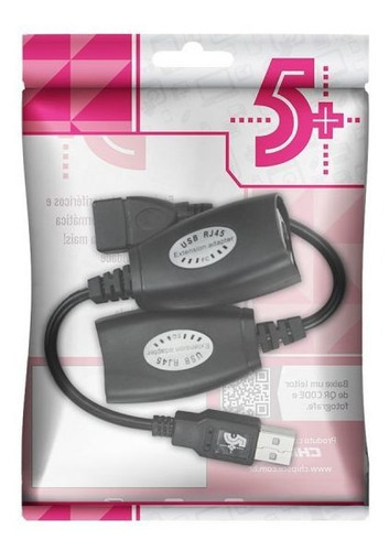 Cabo Extensor Usb A Macho Para Usb A Fêmea Via Rj45 - Pix