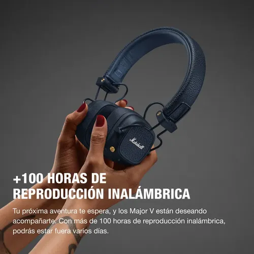 Fones de ouvido Bluetooth sem fio Marshall Major V Midnight Blue