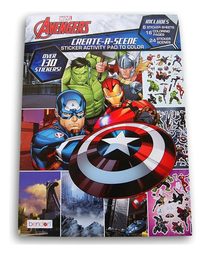 Libro Para Colorear Avengers Y Actividades 130 Stickers