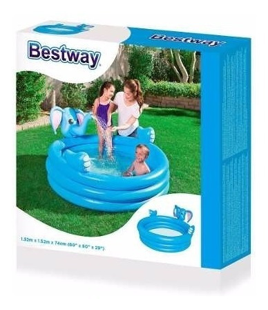 Pileta Inflable Redonda Bestway Elefante Juegos 3 Aros Niños