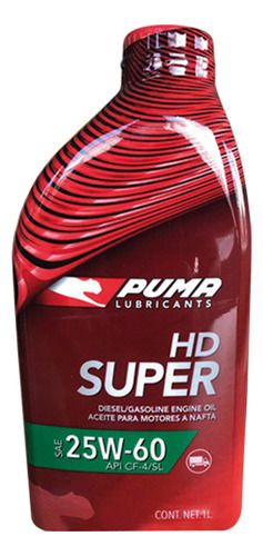 Aceite Mineral Multigrado Hdsuper 25w-60 1l Puma Puma4202083