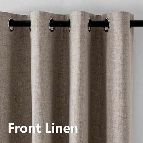 Cortinas Opacas De Lino De 72 Pulgadas De Largo, Juego De 2