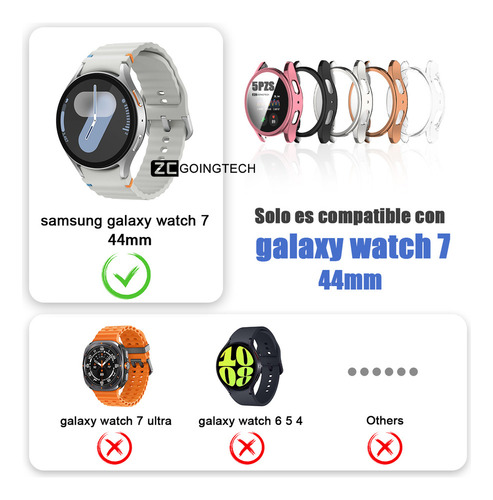 . 5pz Protector Funda Tpu For Samsung Galaxy Watch 7 Con