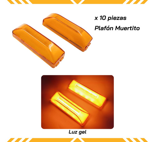 Plafón Led Gel Lateral Tipo Kenworth Ámbar C/base 10 Pzas.