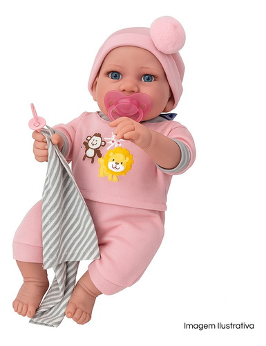 Boneca Bebê Com Amor Cotiplás Reborn Acessórios 40cm Vinil