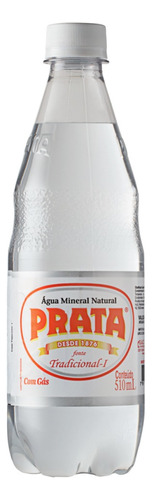 Água mineral Prata Fonte  com gás   garrafa  510 mL  
