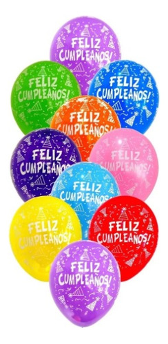 Globos Bombas Feliz Cumpleaños Impresos X20 Unidades